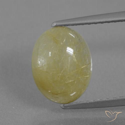 2.72ct Натуральный Банановый желтый Рутиловый кварц, Овал, Полупрозрачный