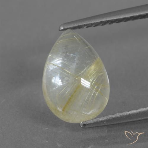 2.51ct Натуральный Палевый Рутиловый кварц, Форма груши, Прозрачный