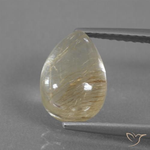 2.61ct Натуральный Золотисто-желтый Рутиловый кварц, Форма груши, Прозрачный