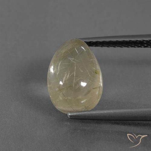 2.94ct Натуральный Светло-желтый Рутиловый кварц, Форма груши, Прозрачный