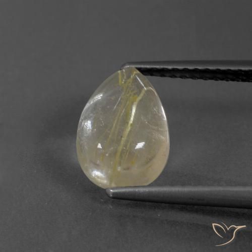 2.58ct Натуральный Светло-желтый Рутиловый кварц, Форма груши, Прозрачный