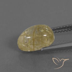 2.94 карата, натуральный Теплый желтый Рутиловый кварц, Форма груши, Прозрачный
