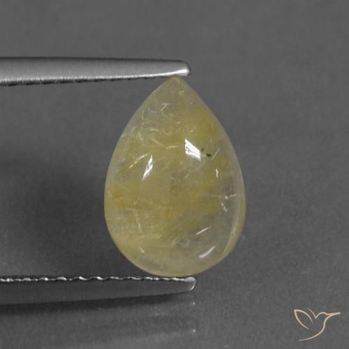 2.36ct Натуральный Светло-желтый Рутиловый кварц, Форма груши, Прозрачный