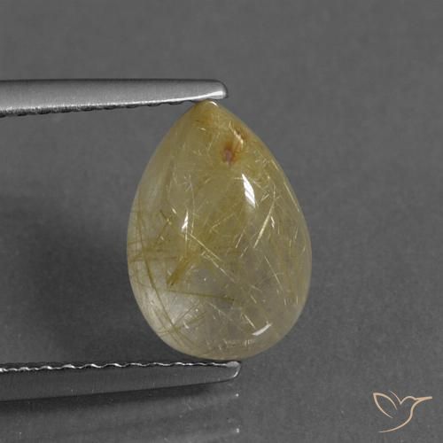 2.72ct Натуральный Тосканский желтый Рутиловый кварц, Форма груши, Прозрачный
