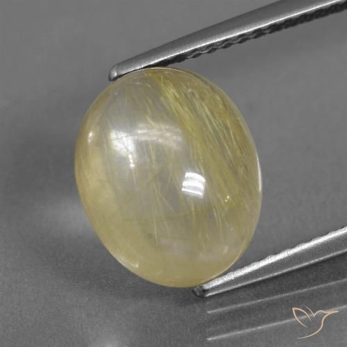 4.85ct Натуральный Светло-землисто-желтый Рутиловый кварц, Овал, Прозрачный