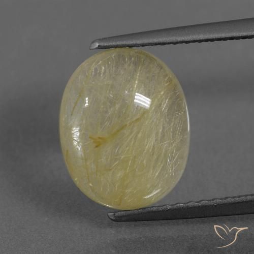 3.55ct Натуральный Очень светлый дижонский желтый Рутиловый кварц, Овал, Прозрачный
