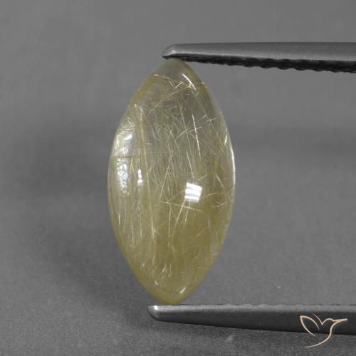 2.35ct Натуральный Теплый желтый Рутиловый кварц, Маркиза, Прозрачный