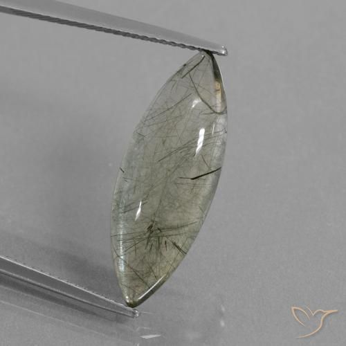 7.05ct Натуральный Очистить с включением Рутиловый кварц, Маркиза, Прозрачный