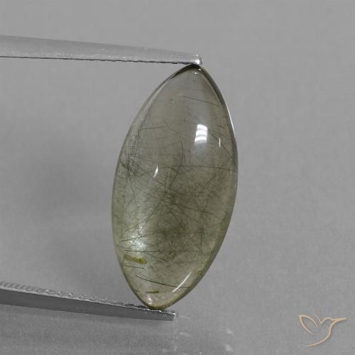 7.80ct Натуральный Очистить с включением Рутиловый кварц, Маркиза, Прозрачный
