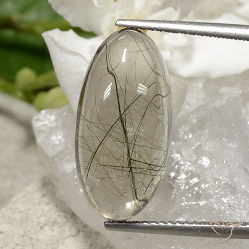 10.67ct Натуральный Светло-зеленый Рутиловый кварц, Овал, Прозрачный