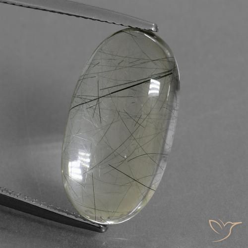 10.05ct Натуральный Светло-зеленый Рутиловый кварц, Овал, Прозрачный