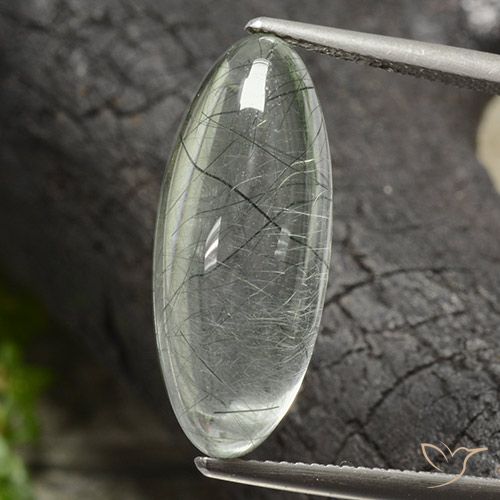 9.77ct Натуральный Светло-зеленый Рутиловый кварц, Маркиза, Прозрачный