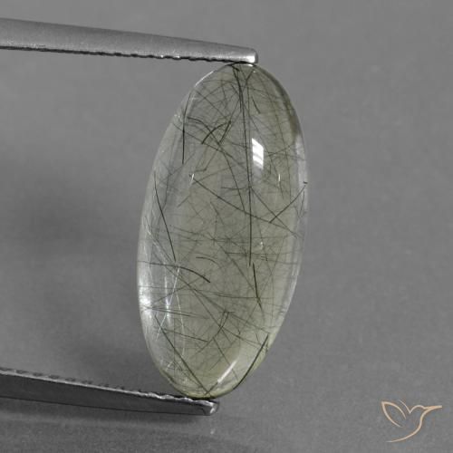 5.75ct Натуральный Светло-зеленый Рутиловый кварц, Овал, Прозрачный