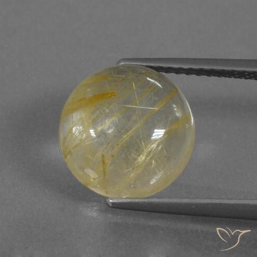 5.14ct Натуральный Тосканский желтый Рутиловый кварц, Круглый, Прозрачный