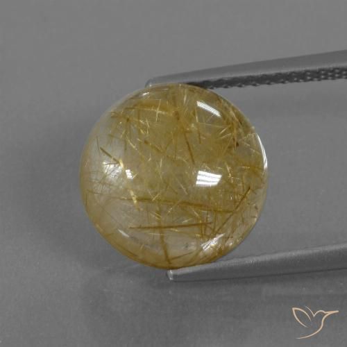 5.64ct Натуральный Очень светлый золотисто-коричневый Рутиловый кварц, Круглый, Прозрачный