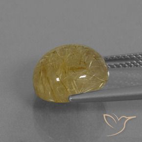 5.64 карата, натуральный Очень светлый золотисто-коричневый Рутиловый кварц, Круглый, Прозрачный