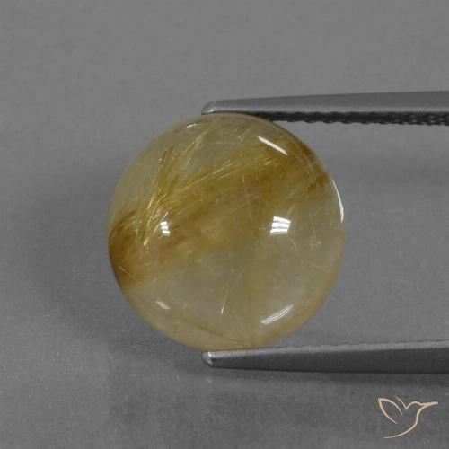 5.40ct Натуральный Землисто-желтый Рутиловый кварц, Круглый, Прозрачный