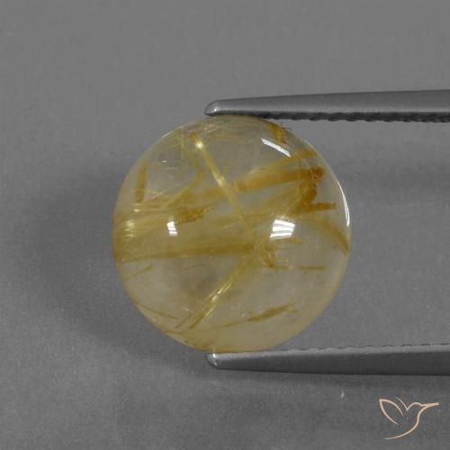 4.61ct Натуральный Средний желтый Рутиловый кварц, Круглый, Прозрачный