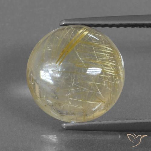 5.62ct Натуральный Светло-желтый Рутиловый кварц, Круглый, Прозрачный
