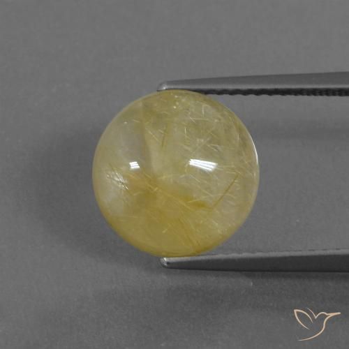 5.12ct Натуральный Среднее золото Рутиловый кварц, Круглый, Полупрозрачный