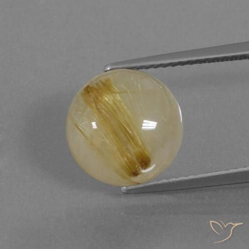 5.23ct Натуральный Среднее золото Рутиловый кварц, Круглый, Полупрозрачный