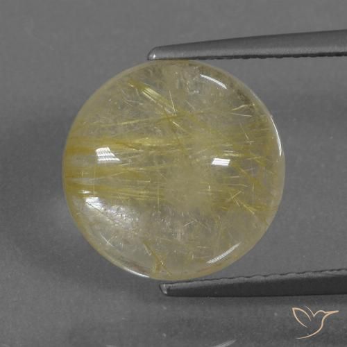 4.74ct Натуральный Светло-землисто-желтый Рутиловый кварц, Круглый, Прозрачный