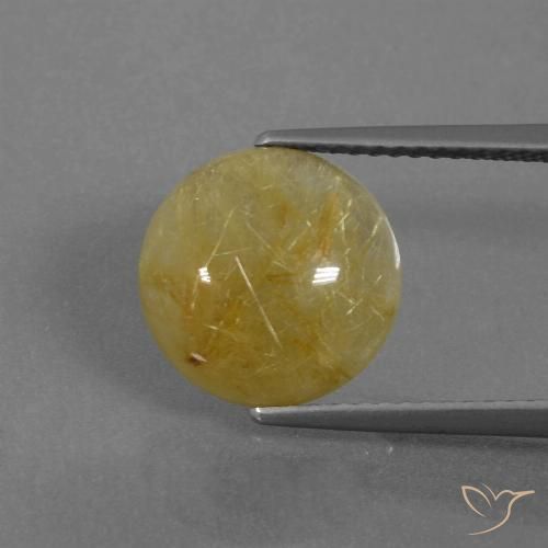4.30ct Натуральный Дижонский желтый Рутиловый кварц, Круглый, Полупрозрачный