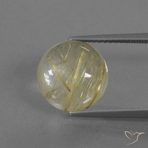4.56ct Натуральный Палевый Рутиловый кварц, Круглый, Прозрачный