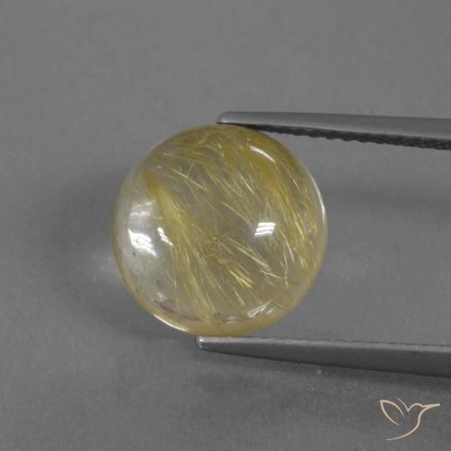 4.55ct Натуральный Землисто-желтый Рутиловый кварц, Круглый, Прозрачный