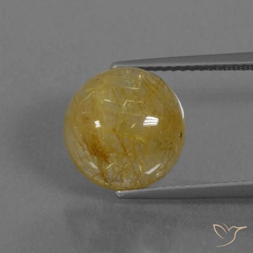 6.61ct Натуральный Дижонский желтый Рутиловый кварц, Круглый, Полупрозрачный