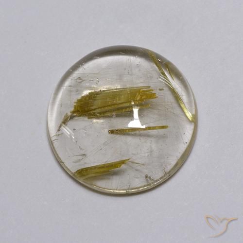 3.54ct Натуральный Светло-желтый Рутиловый кварц, Круглый, Прозрачный