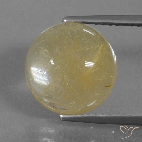 4.81ct Натуральный Светлый дижонский желтый Рутиловый кварц, Круглый, Прозрачный