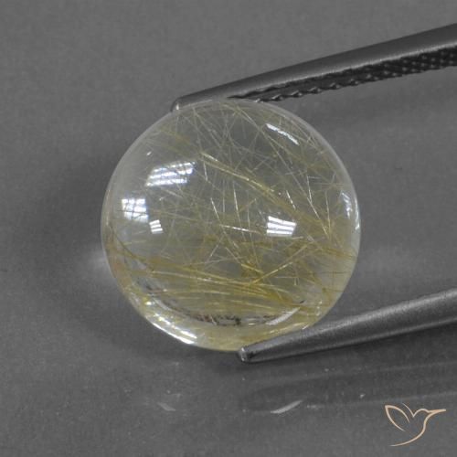4.89ct Натуральный Очень светлый золотисто-коричневый Рутиловый кварц, Круглый, Прозрачный