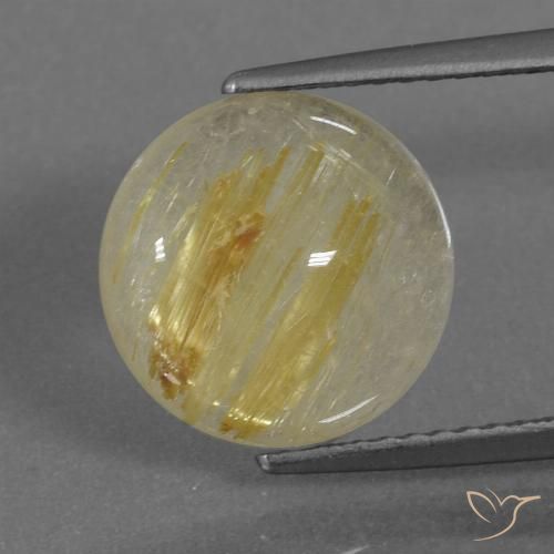4.40ct Натуральный Землисто-желтый Рутиловый кварц, Круглый, Прозрачный