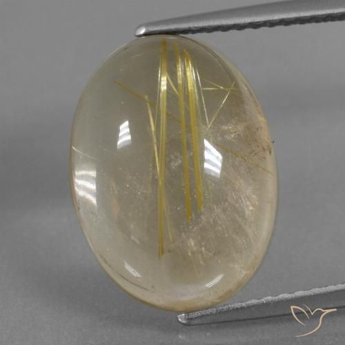8.09ct Натуральный Землисто-желтый Рутиловый кварц, Овал, Прозрачный