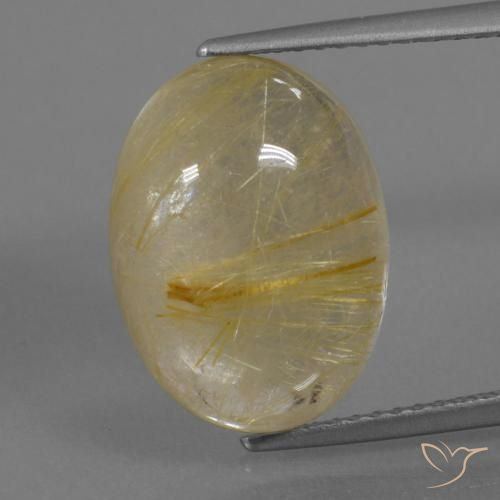 8.69ct Натуральный Очень светлый золотисто-коричневый Рутиловый кварц, Овал, Прозрачный