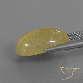 7.56 карата, натуральный Желтоватое золото Рутиловый кварц, Овал, Полупрозрачный