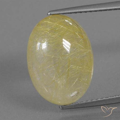 8.12ct Натуральный Теплый желтый Рутиловый кварц, Овал, Полупрозрачный