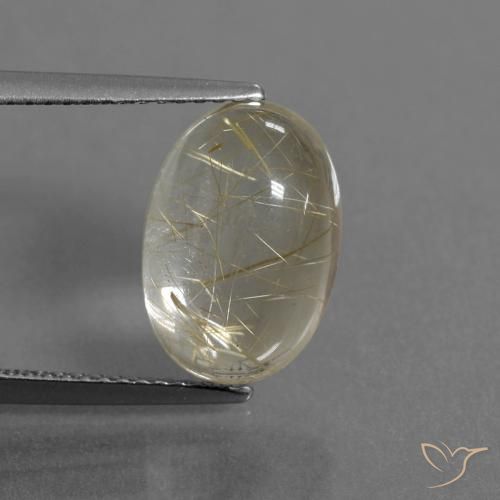 5.41ct Натуральный Палевый Рутиловый кварц, Овал, Прозрачный