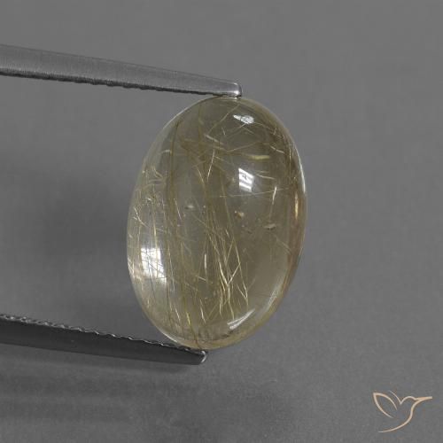 5.19ct Натуральный Очень светлый золотисто-коричневый Рутиловый кварц, Овал, Прозрачный