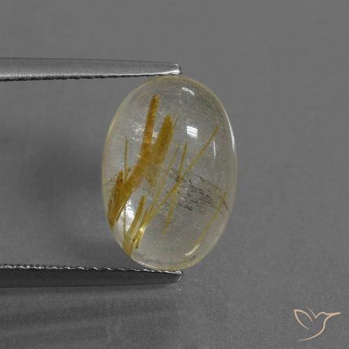 4.06ct Натуральный Очень светлый золотисто-коричневый Рутиловый кварц, Овал, Прозрачный