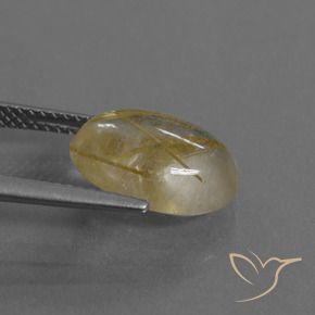 4.06 карата, натуральный Очень светлый золотисто-коричневый Рутиловый кварц, Овал, Прозрачный