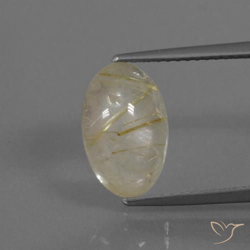 3.20ct Натуральный Светло-желтый Рутиловый кварц, Овал, Прозрачный