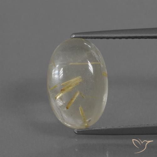 3.68ct Натуральный Светло-желтый Рутиловый кварц, Овал, Прозрачный