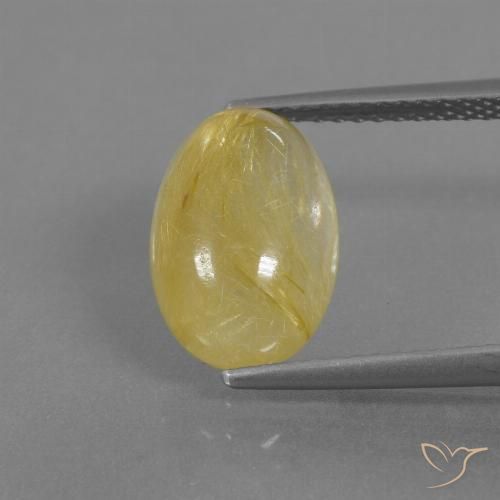 3.53ct Натуральный Палевый Рутиловый кварц, Овал, Прозрачный