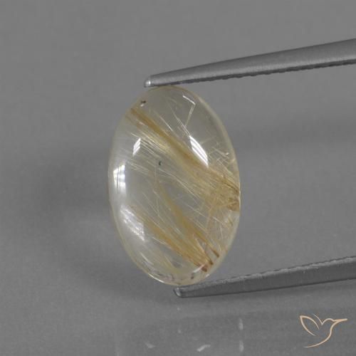 3.25ct Натуральный Светло-желтый Рутиловый кварц, Овал, Прозрачный