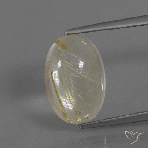 4.11ct Натуральный Светло-желтый Рутиловый кварц, Овал, Прозрачный