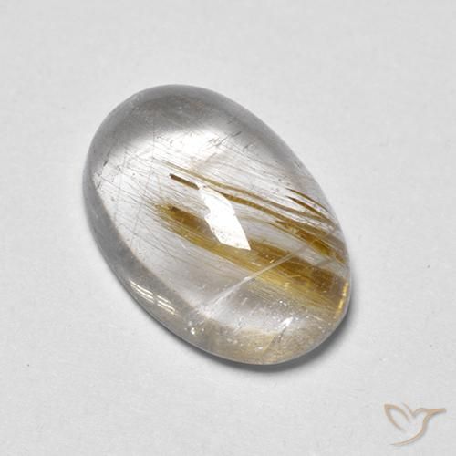 3.92ct Натуральный Землисто-желтый Рутиловый кварц, Овал, Прозрачный