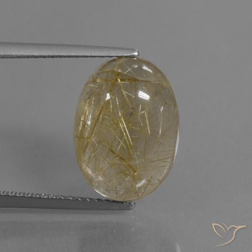 7.75ct Натуральный Землисто-желтый Рутиловый кварц, Овал, Прозрачный