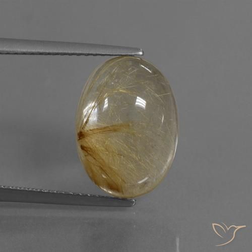8.05ct Натуральный Очень светлый золотисто-коричневый Рутиловый кварц, Овал, Прозрачный